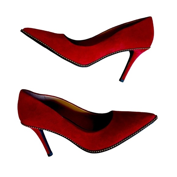 NWT Coach Red Suede Waverly Heels Size 10 š„ - Picture 12 of 14